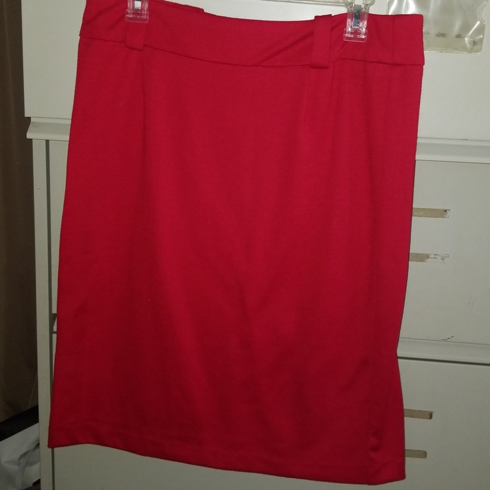 Womens Red Pencil Skirt knee length
